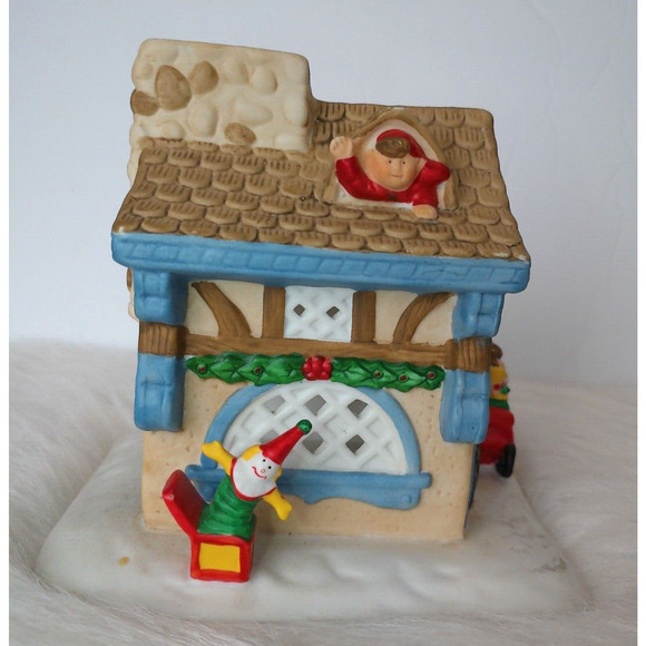 Vintage Partylite Elf Toy Shop Christmas Village Tealight Votive Candle Holder - Picture 2 of 9
